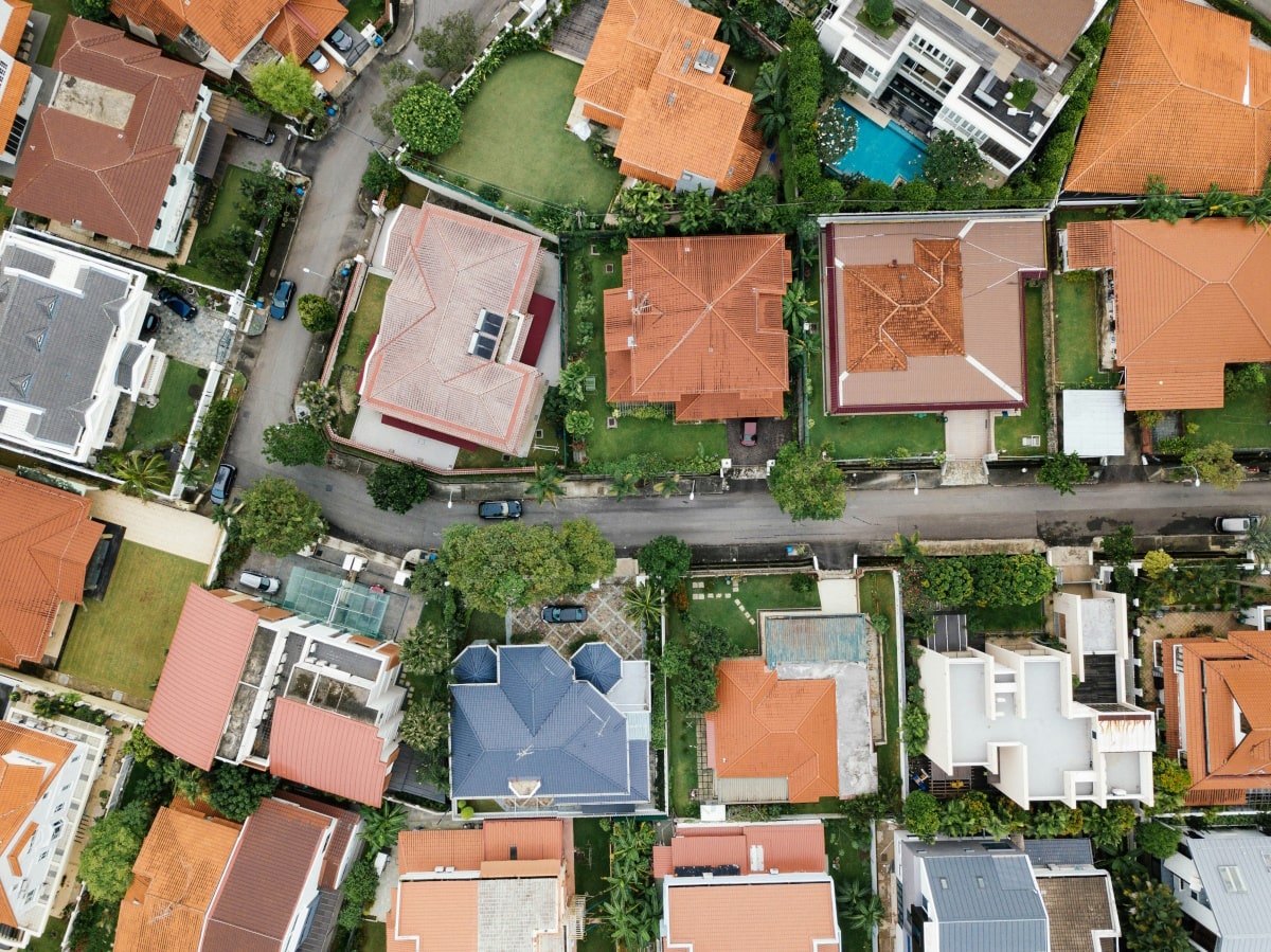 Aerial view of a residential neighbourhood from the IPS Buyer’s Agents website